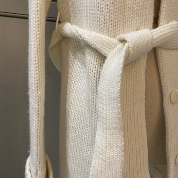 Zara Sweater White Belt Long M - Picture 4 of 15